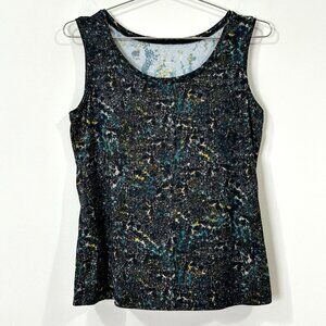 VTG 212 COLLECTION Abstract Print Stretch Sleeveless Blouse Top WOMENS Small